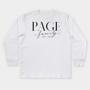 Page Family EST. 2020, Surname, Page Kids Long Sleeve T-Shirt